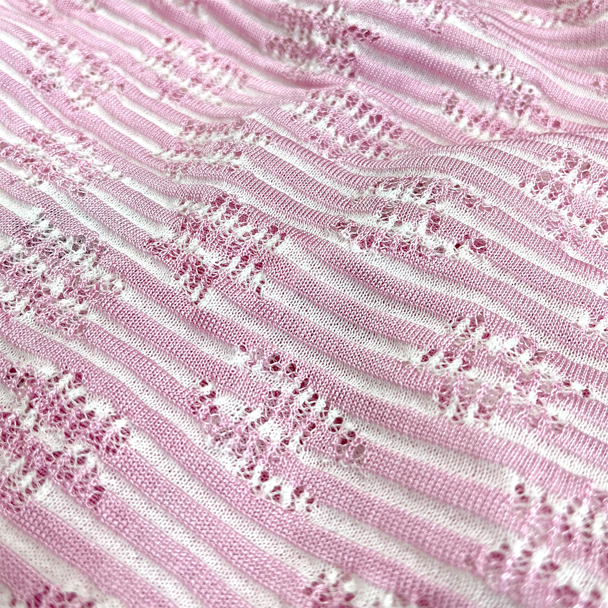 CHANEL CARDIGAN COCO MARK BORDER PATTERN PINK WHITE BISCOSE 34 P76 RTW 90284426