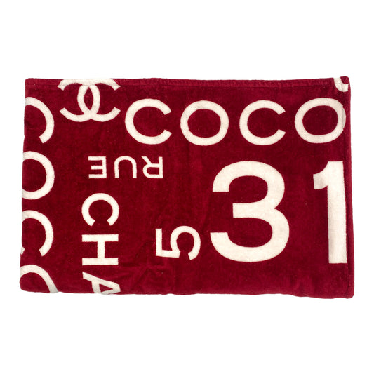 CHANEL BY SEA COLLECTION BEACH TOWEL RED COTTON 90284429