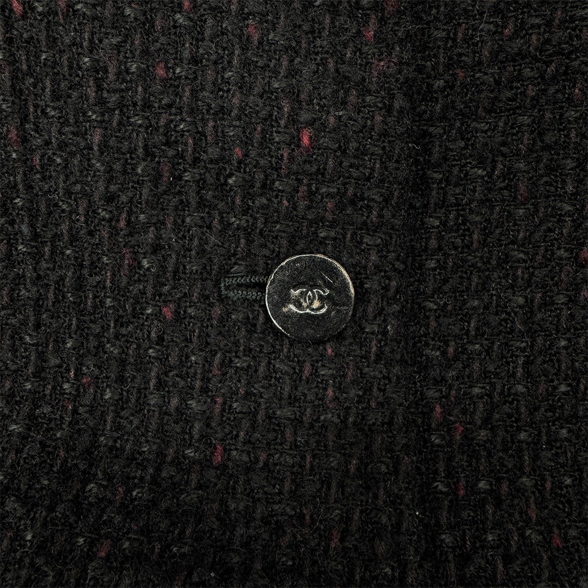 CHANEL COCO BUTTON TWEED JACKET BLACK WOOL 40 01A RTW 90284430
