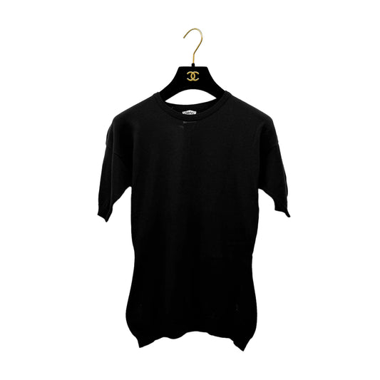CHANEL VINTAGE COCOMARK TOPS BLACK COTTON M RTW 90284436