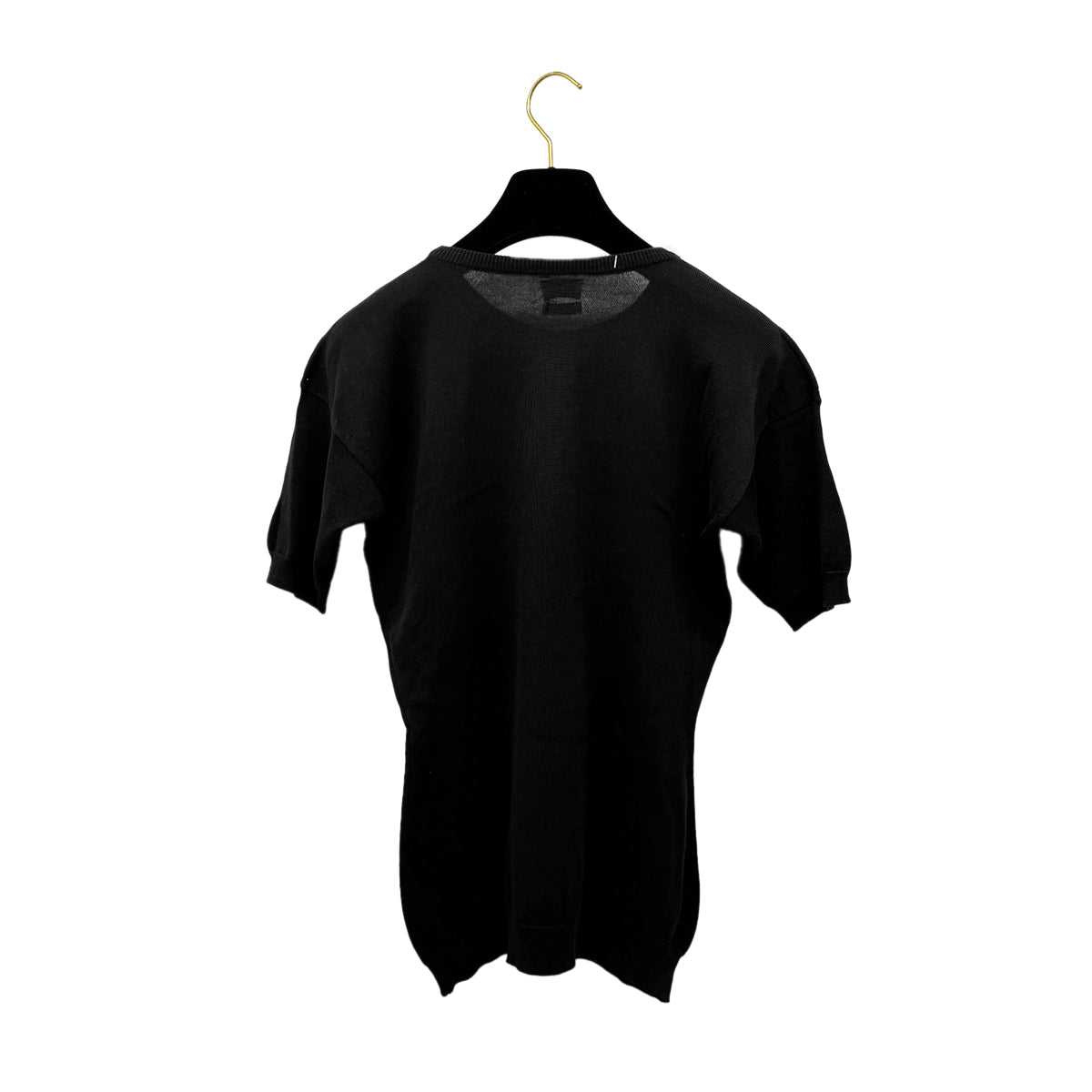 CHANEL VINTAGE COCOMARK TOPS BLACK COTTON M RTW 90284436