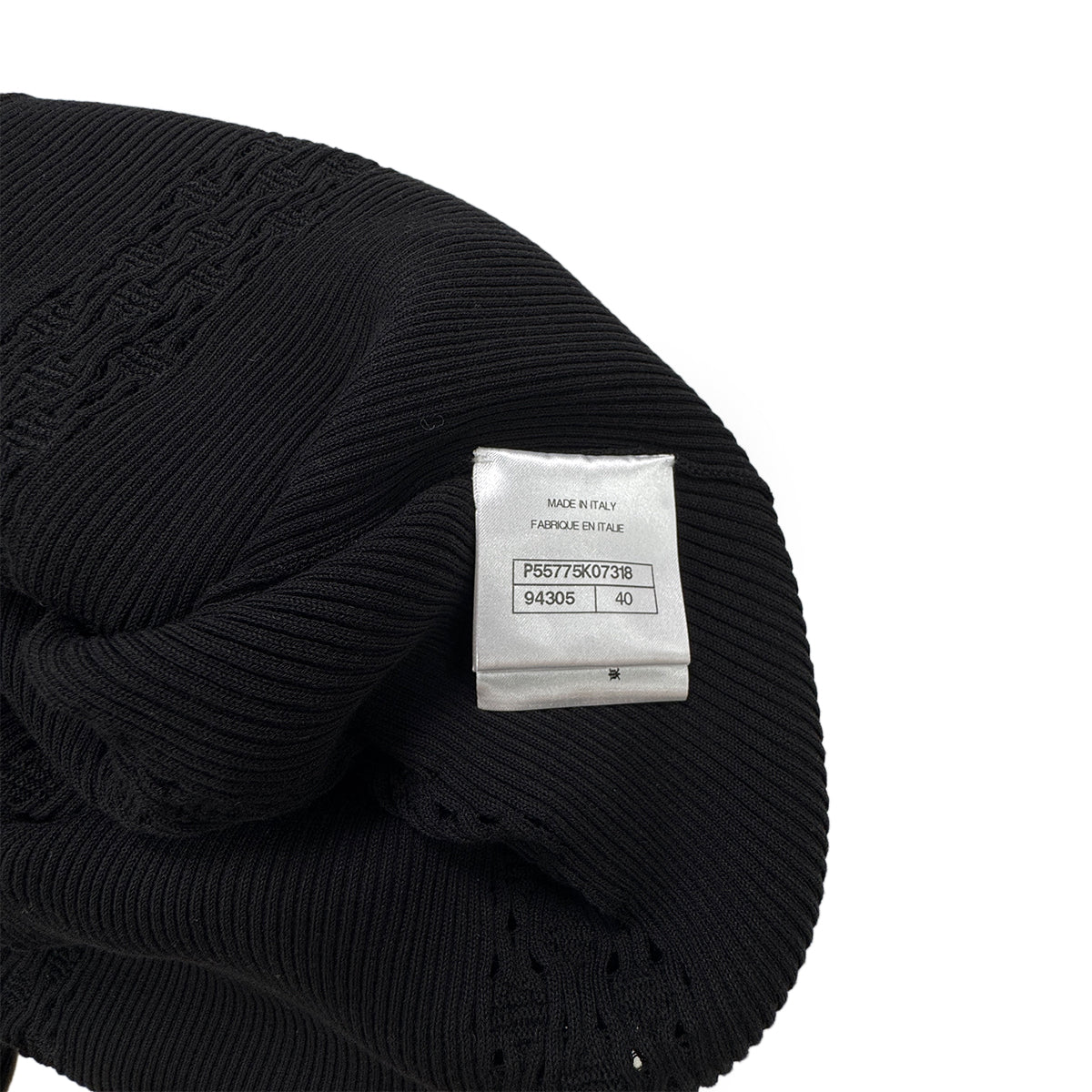 CHANEL VINTAGE LOGO BUTTON CARDIGAN TOPS BLACK COTTON 40 P55 RTW 90284446