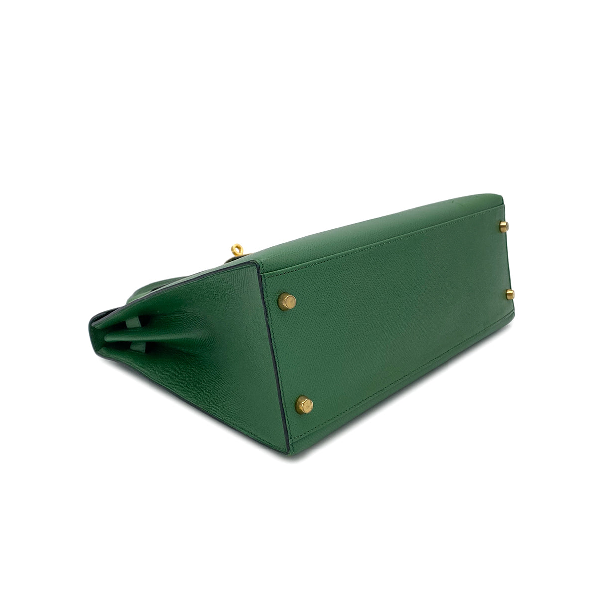 HERMES KELLY 32 SELLIER GREEN COUCHEVEL HAND SHOULDER BAG 〇W GHW 90284468