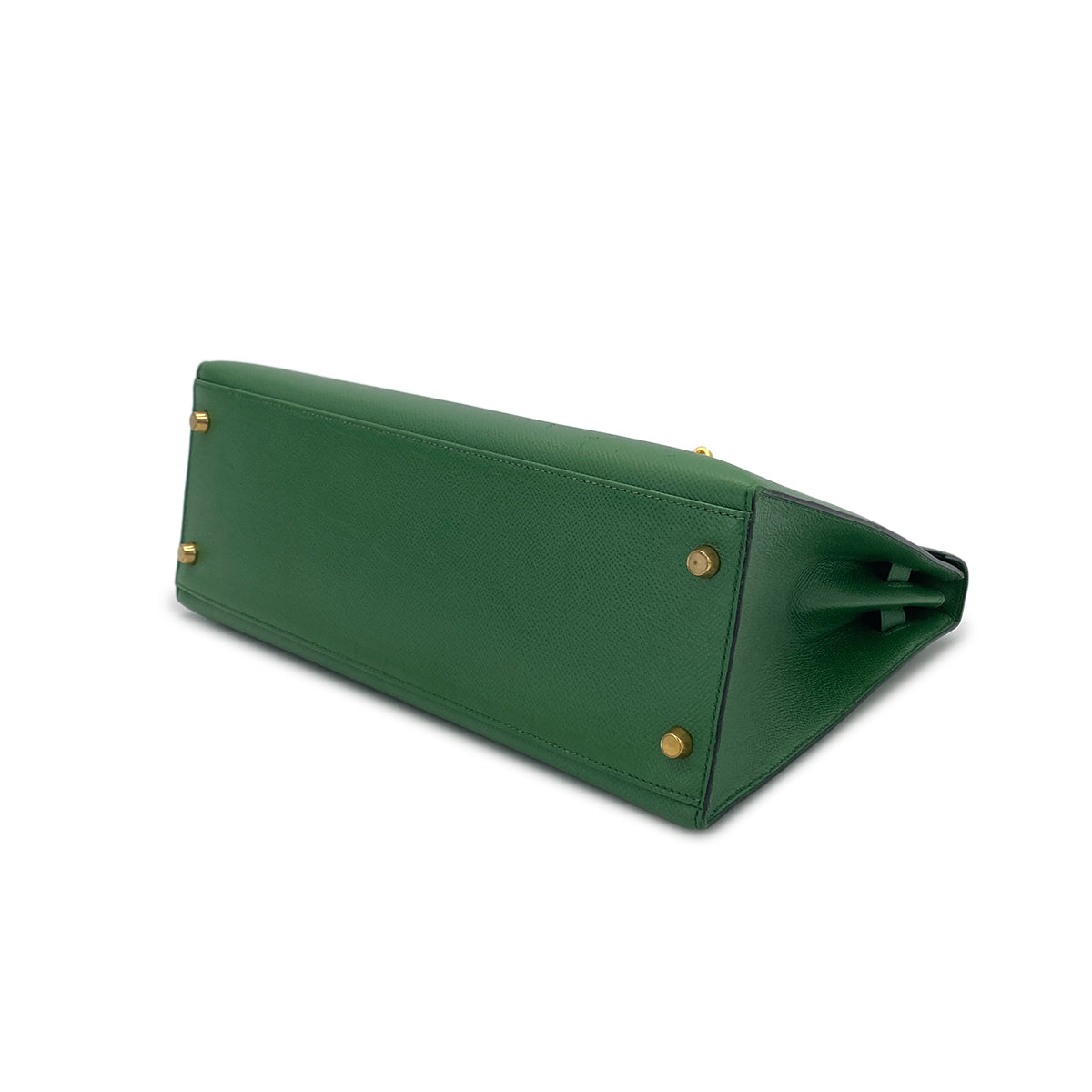 HERMES KELLY 32 SELLIER GREEN COUCHEVEL HAND SHOULDER BAG 〇W GHW 90284468