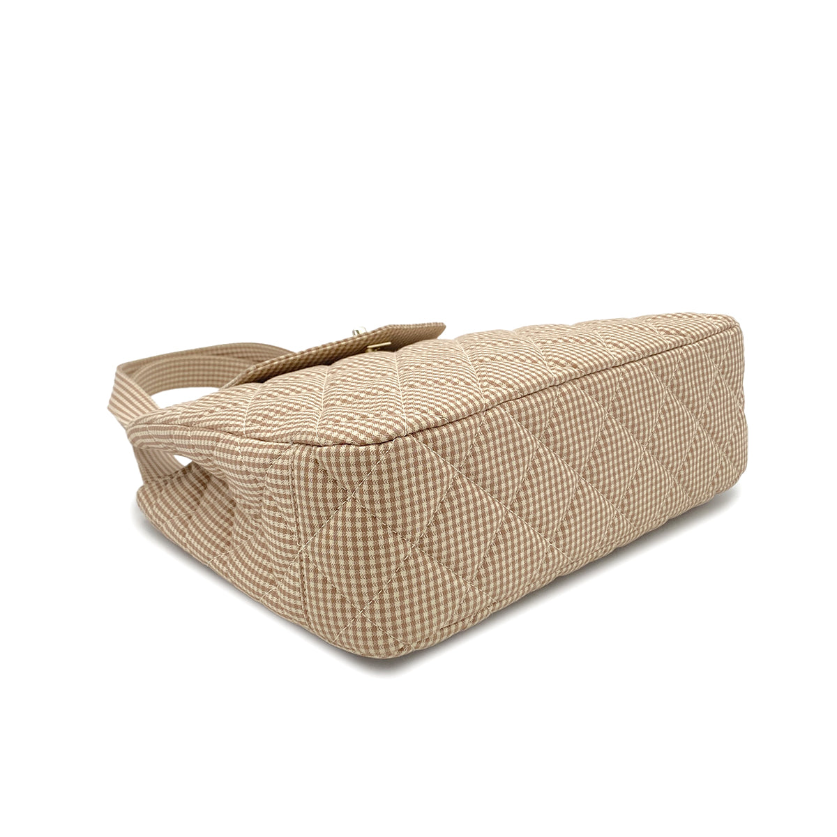 CHANEL VINTAGE MATELASSE CHECK PATTERN HAND BAG BEIGE CANVAS 90284470