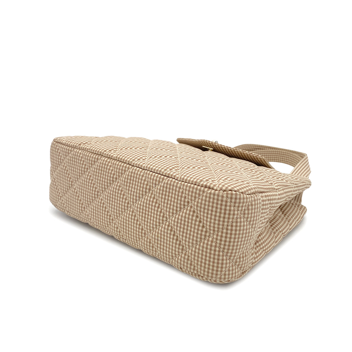 CHANEL VINTAGE MATELASSE CHECK PATTERN HAND BAG BEIGE CANVAS 90284470
