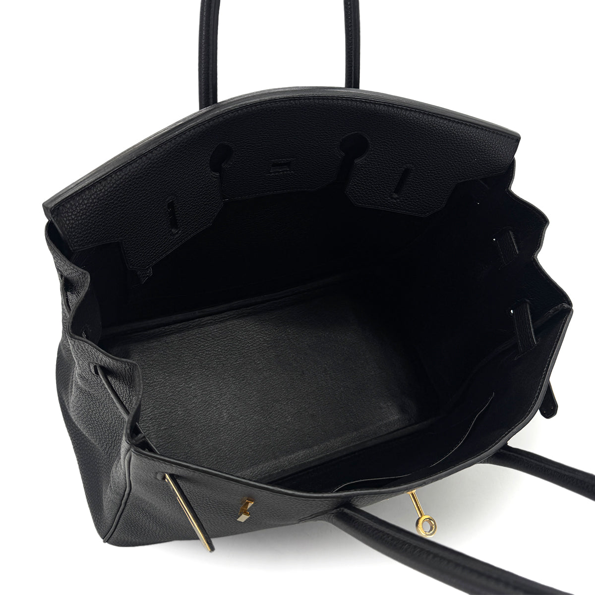 HERMES BIRKIN 35 BLACK TOGO HAND BAG □G GHW 90284555