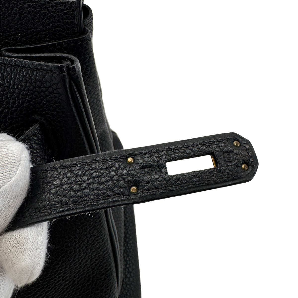 HERMES BIRKIN 35 BLACK TOGO HAND BAG □G GHW 90284555