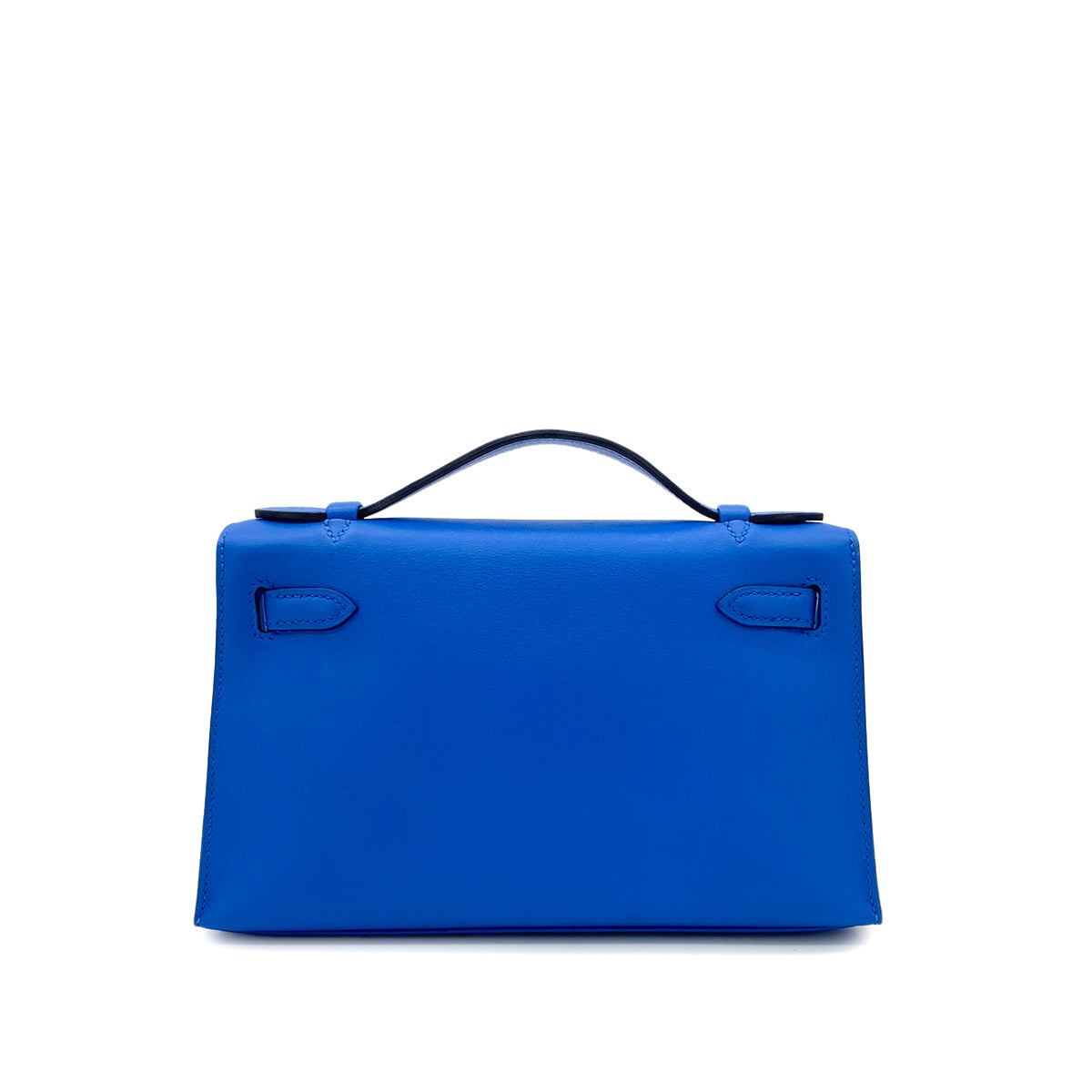HERMES KELLY POCHETTE SELLIER BLUE ZELLIGE SWIFT HAND BAG C GHW 90284558