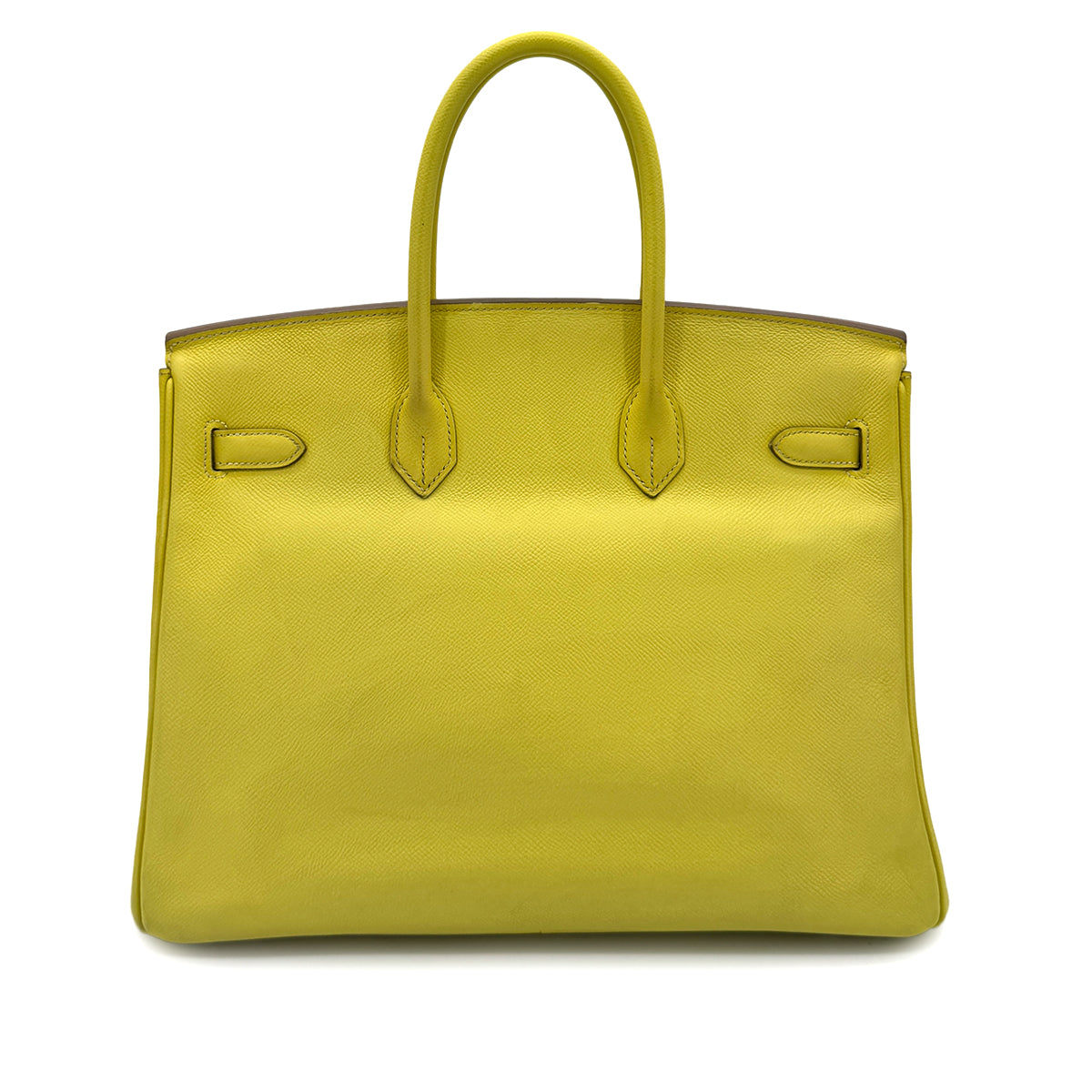 HERMES CANDY BIRKIN 35 LIME GRIS PERLE VEAU EPSOM HAND BAG □O SHW 90284559