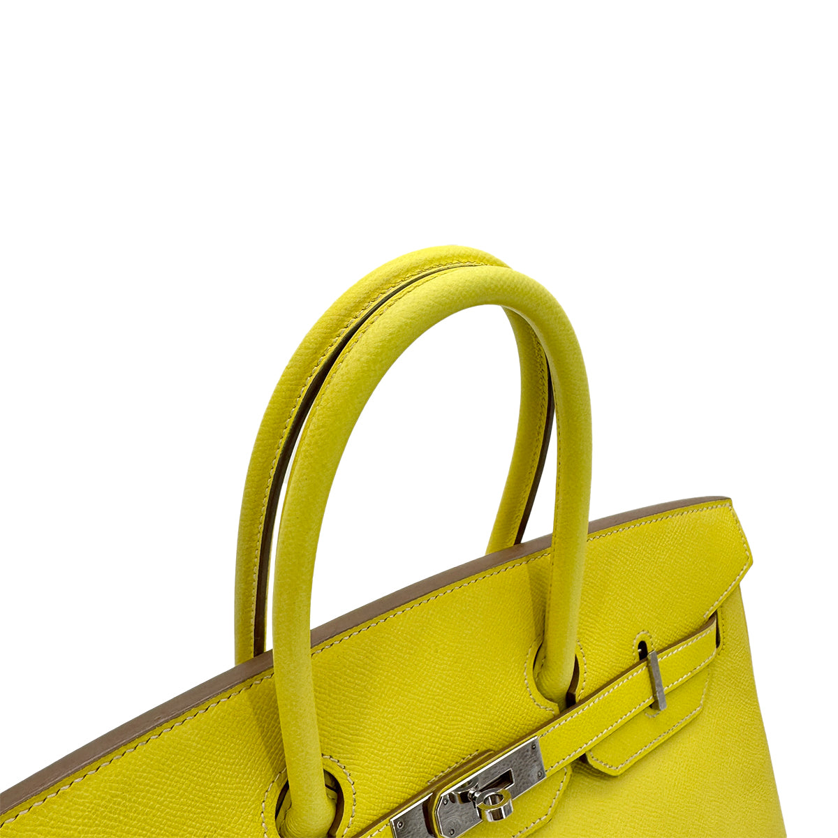 HERMES CANDY BIRKIN 35 LIME GRIS PERLE VEAU EPSOM HAND BAG □O SHW 90284559