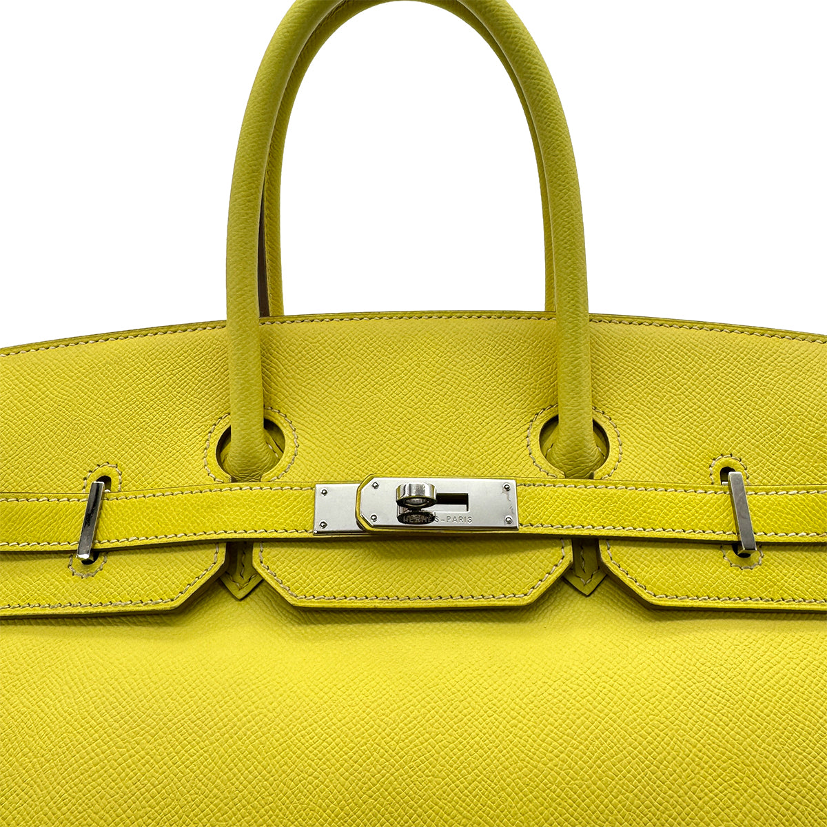 HERMES CANDY BIRKIN 35 LIME GRIS PERLE VEAU EPSOM HAND BAG □O SHW 90284559