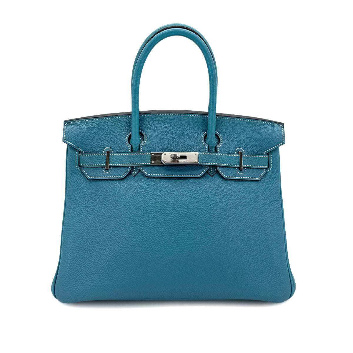 HERMES BIRKIN 30 BLEU JEAN TOGO HAND BAG □G SHW 90284562