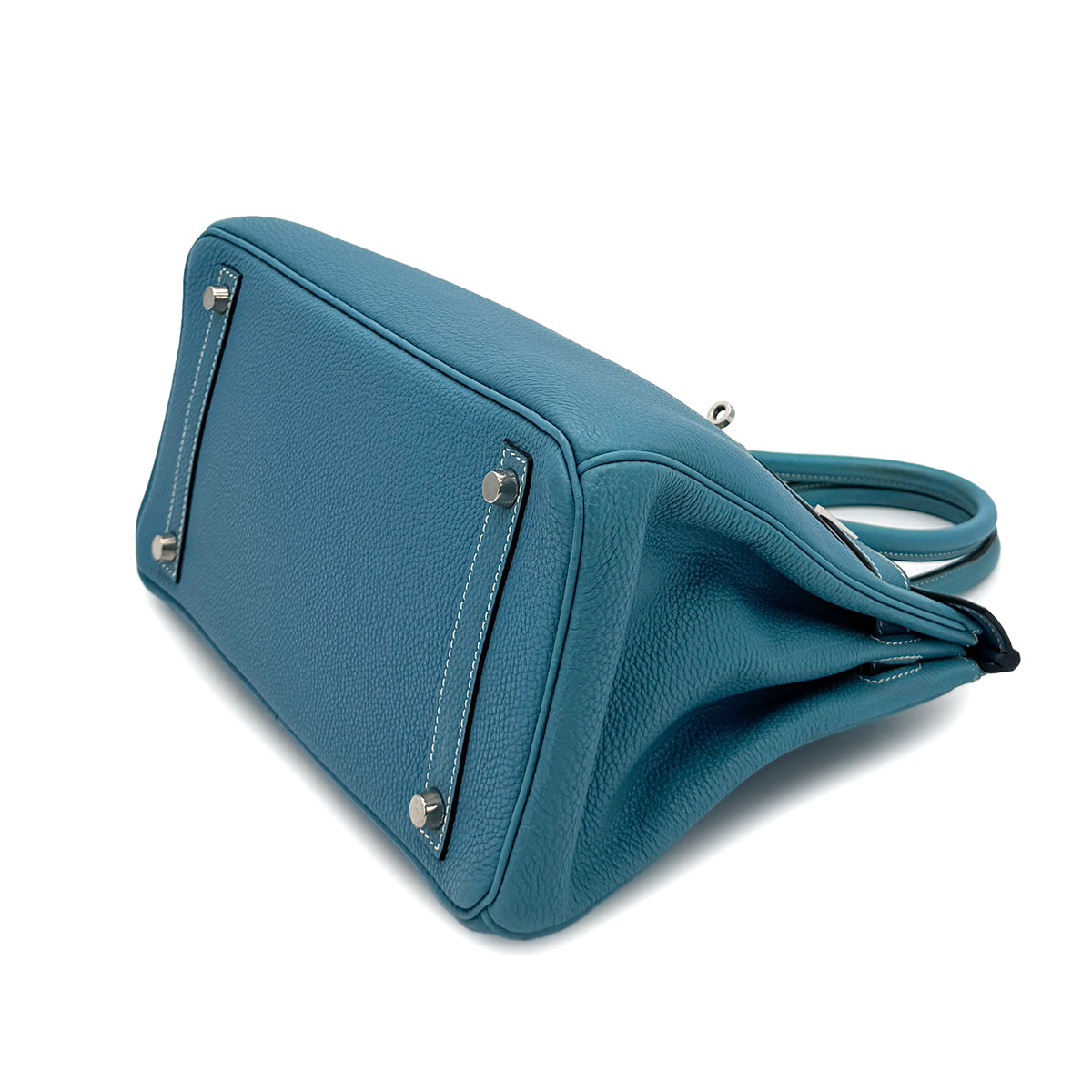 HERMES BIRKIN 30 BLEU JEAN TOGO HAND BAG □G SHW 90284562