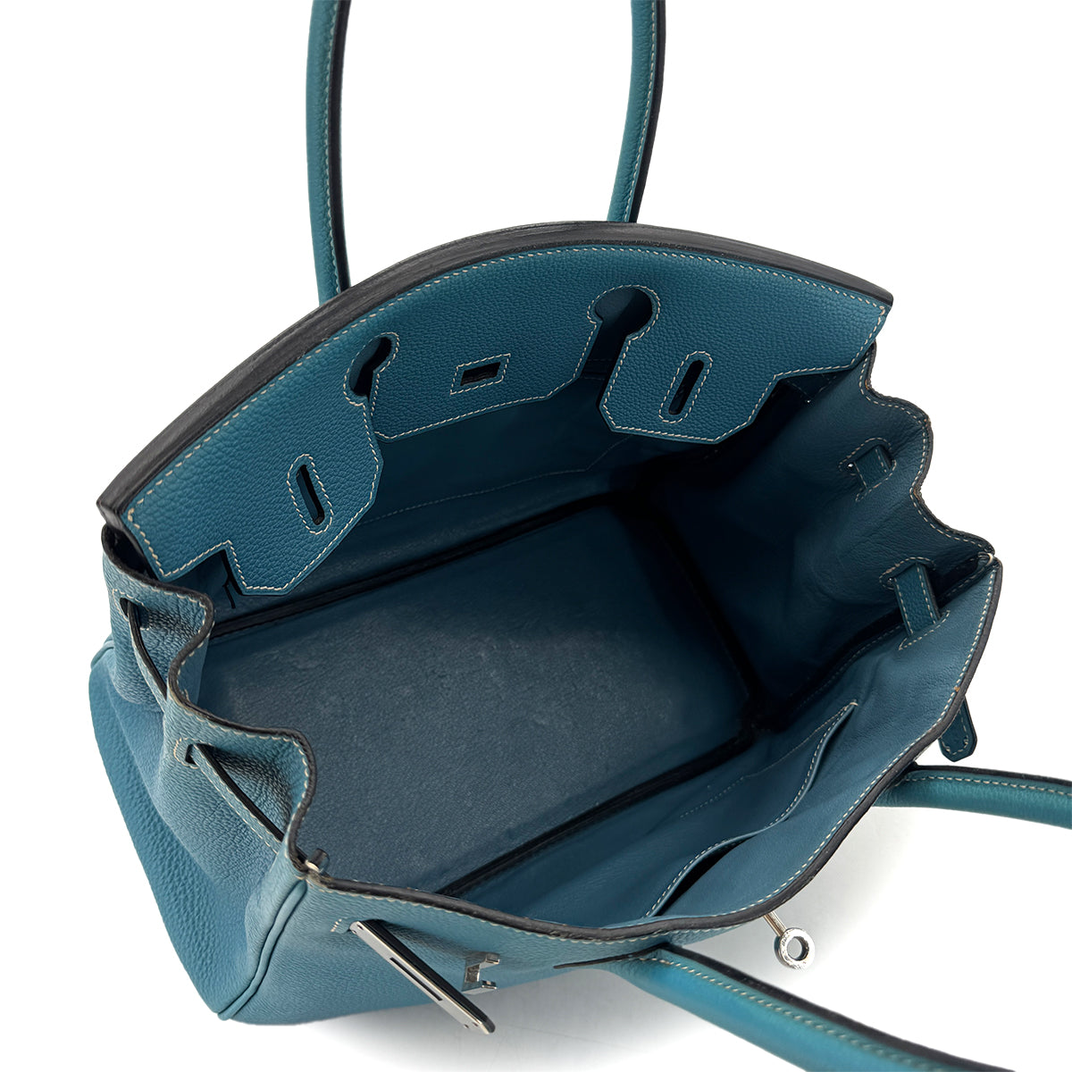 HERMES BIRKIN 30 BLEU JEAN TOGO HAND BAG □G SHW 90284562