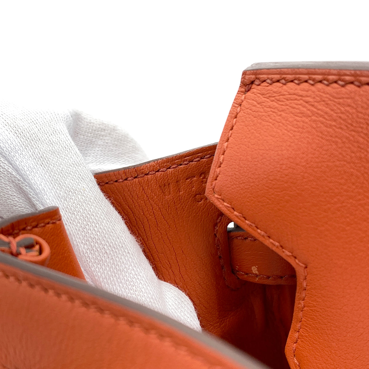 HERMES BIRKIN 25 BRIQUE CUIVRE MAUVE SYLVESTRE ECRU VEAU SWIFT TOILE QUADRILLE HAND BAG W SHW 90284564