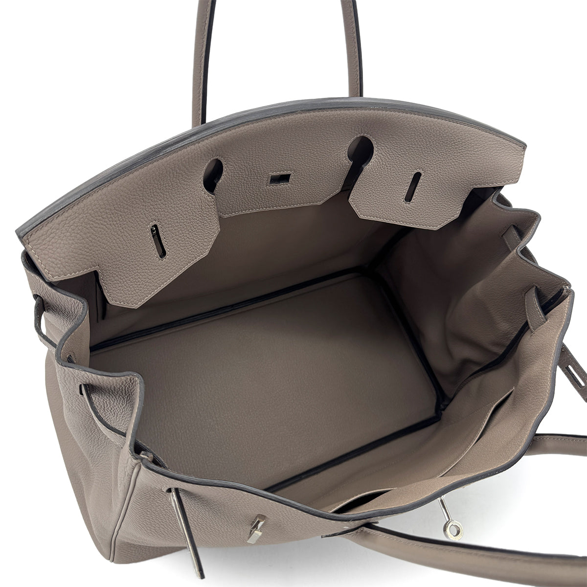 HERMES BIRKIN 40 GRIS ASPHALTE TOGO HAND BAG A SHW 90284567