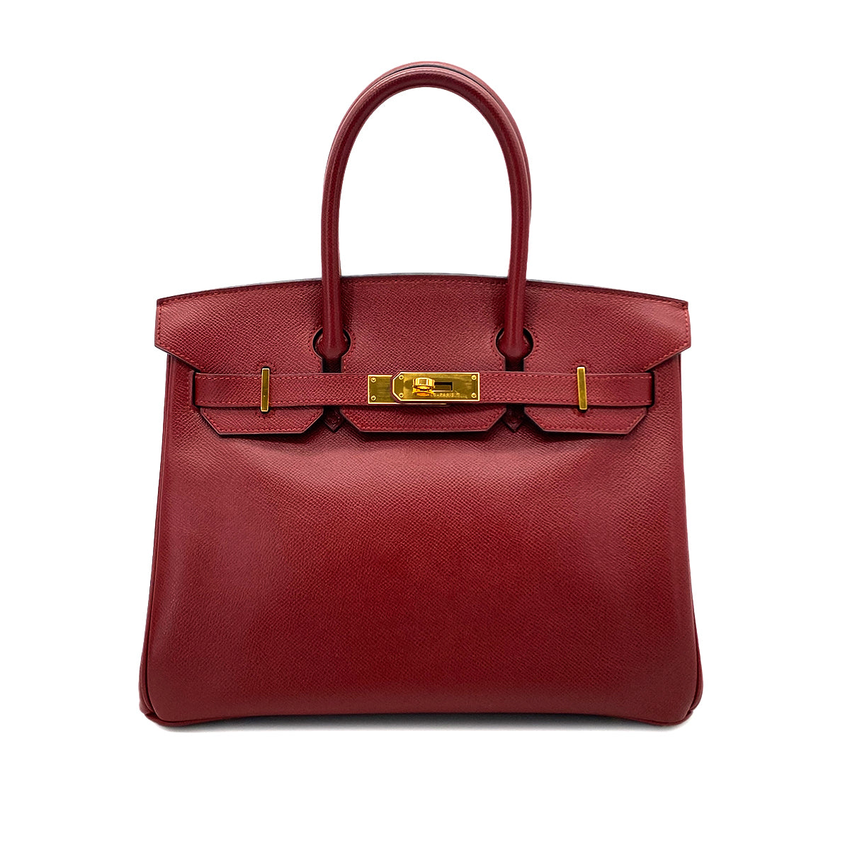 HERMES BIRKIN 30 ROUGE H COURCHEVEL HAND BAG 〇Z GHW 90284568