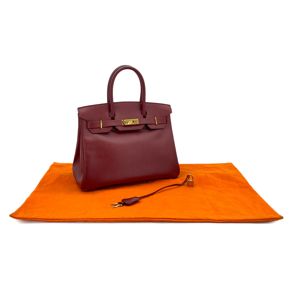 HERMES BIRKIN 30 ROUGE H COURCHEVEL HAND BAG 〇Z GHW 90284568