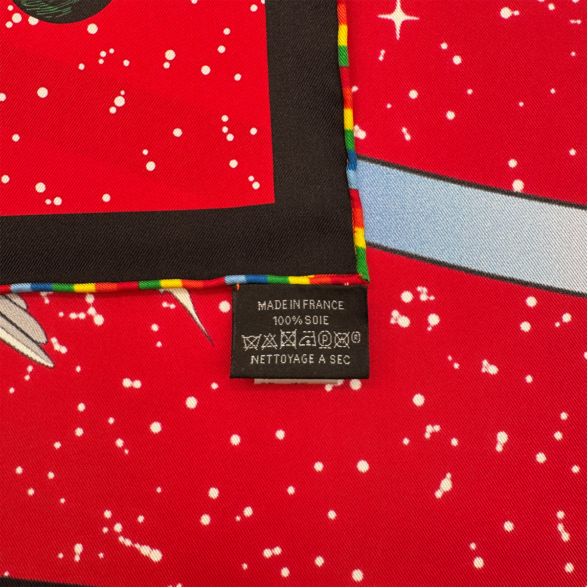 HERMES CARRE 90 SPACE DERBY SCARF SILK MULTICOLOR 90284574