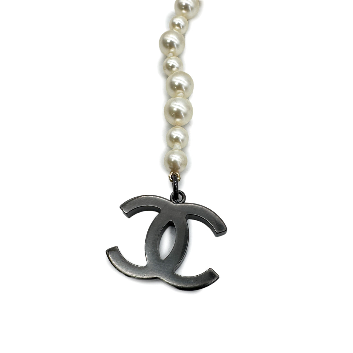 CHANEL BELT COCOMARK FAKEPEARL BLACK WHITE ACCESSORY B14B 90284575