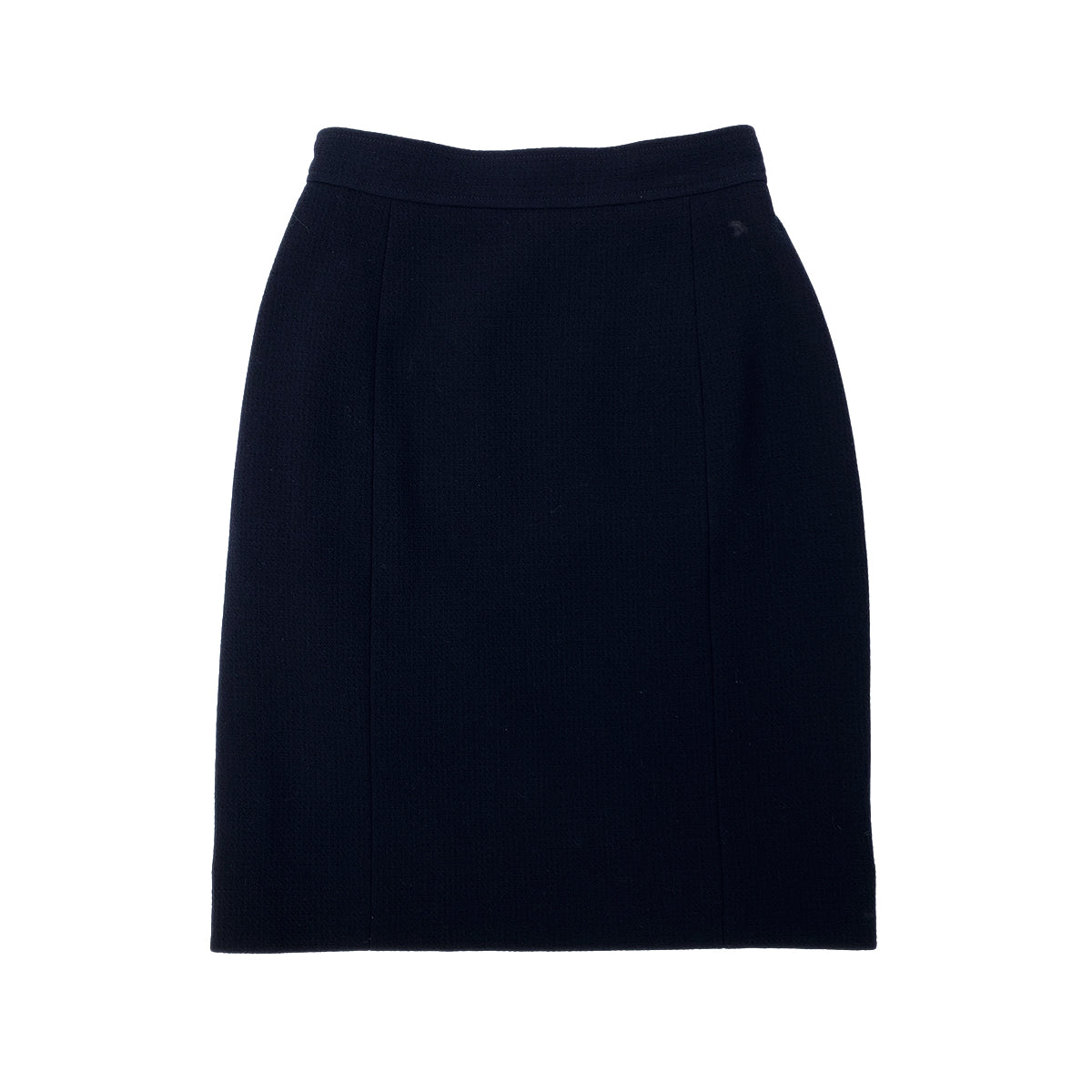 CHANEL VINTAGE COCO BUTTON FOUR POCKET WOOL JACKET SKIRT SET BLACK 36 RTW 90284580