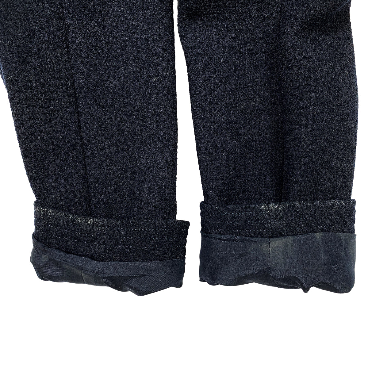 CHANEL VINTAGE COCO BUTTON FOUR POCKET WOOL JACKET SKIRT SET BLACK 36 RTW 90284580