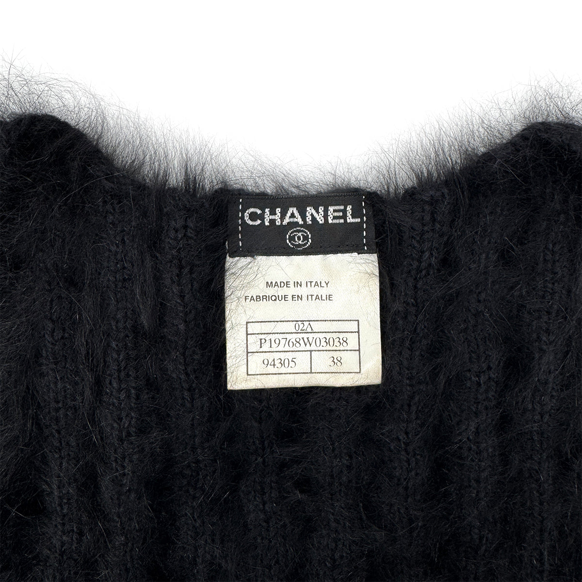 CHANEL KNIT SLEEVELESS TOPS BLACK ANGOLA 38 02A RTW 90284583