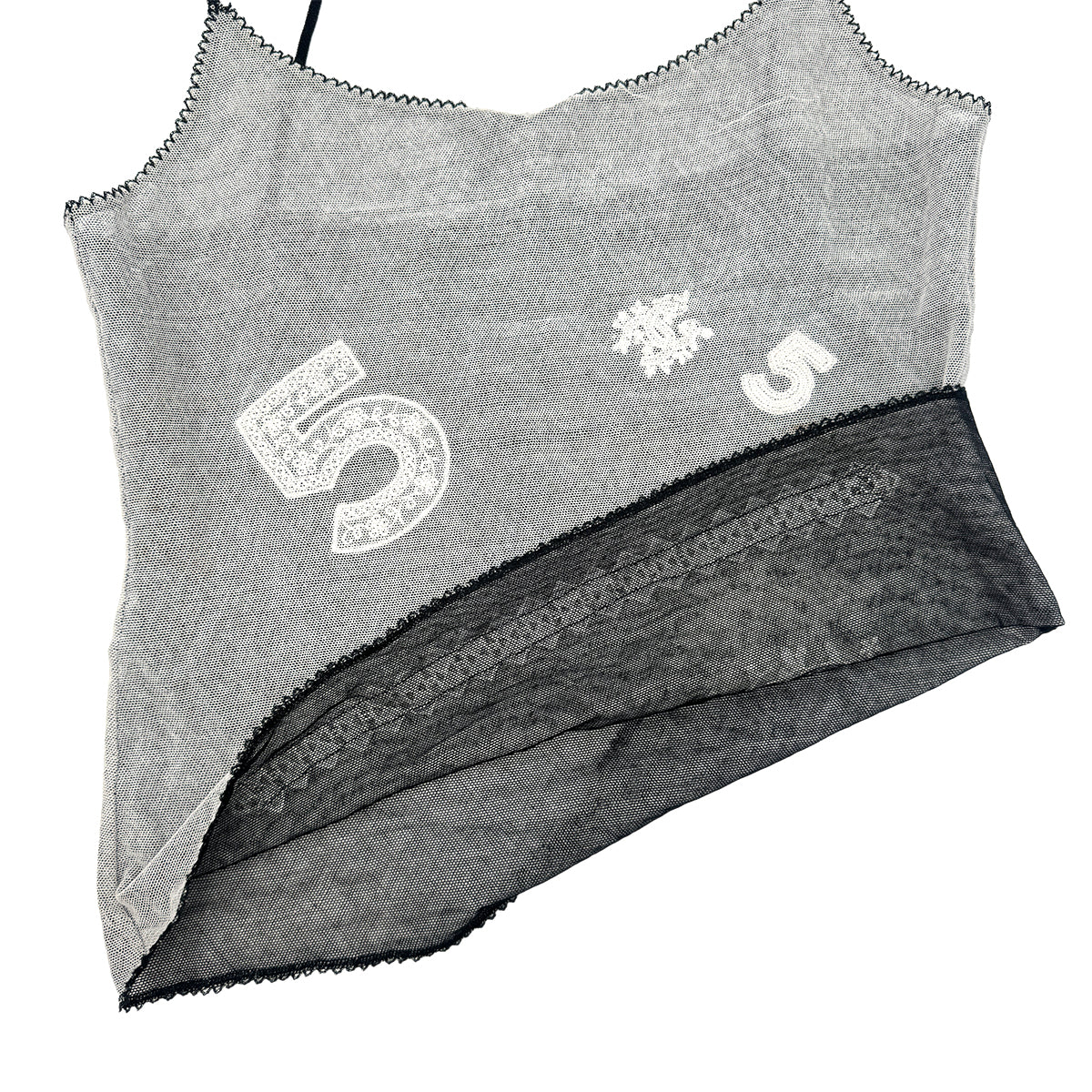 CHANEL VINTAGE COCOMARK RACE CAMISOLE TOP WHITE COTTON 40 P23 RTW 90284792