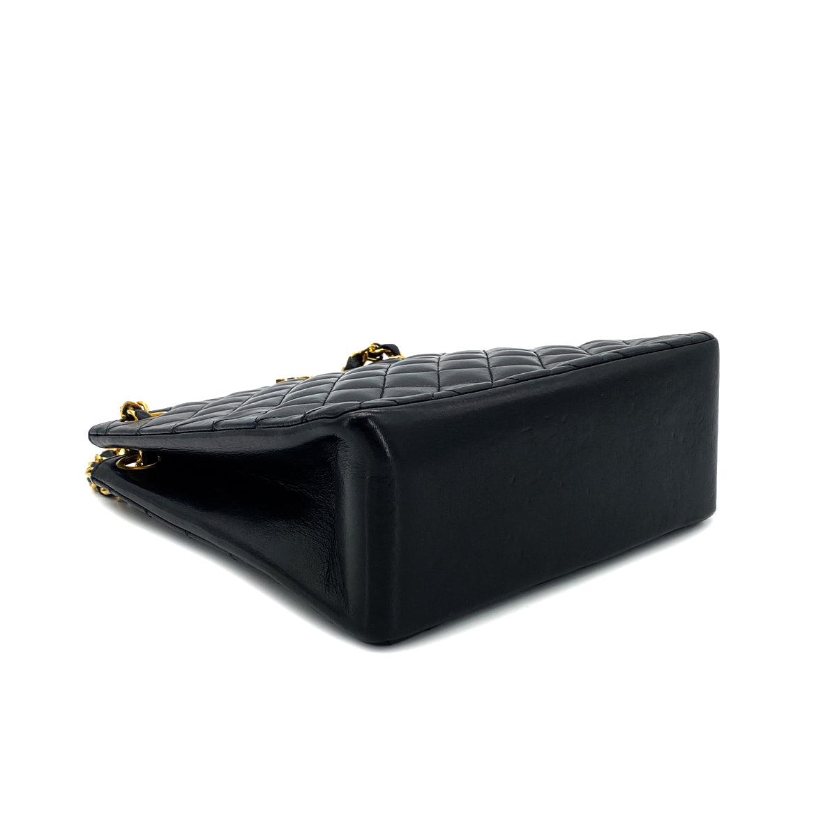 CHANEL VINTAGE MATELASSE CHAIN SHOULDER BAG BLACK LAMB SKIN 90284861