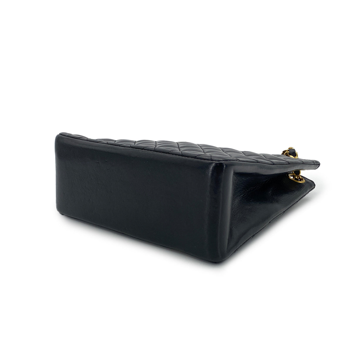 CHANEL VINTAGE MATELASSE CHAIN SHOULDER BAG BLACK LAMB SKIN 90284861