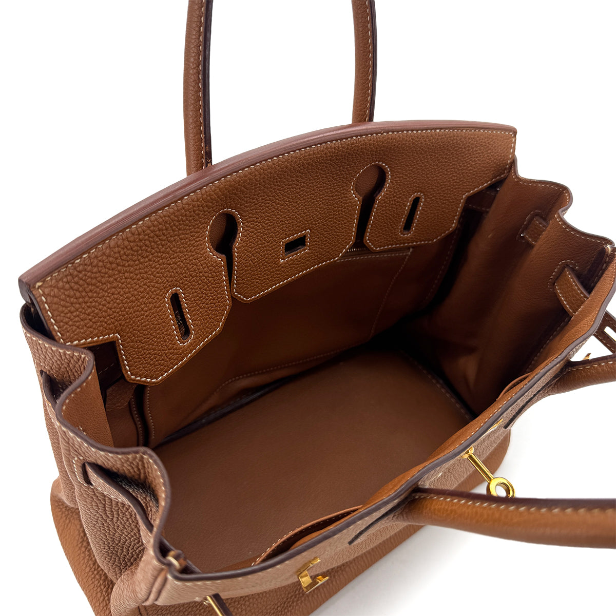 HERMES BIRKIN 30 GOLD TOGO HAND BAG □I GHW 90284873