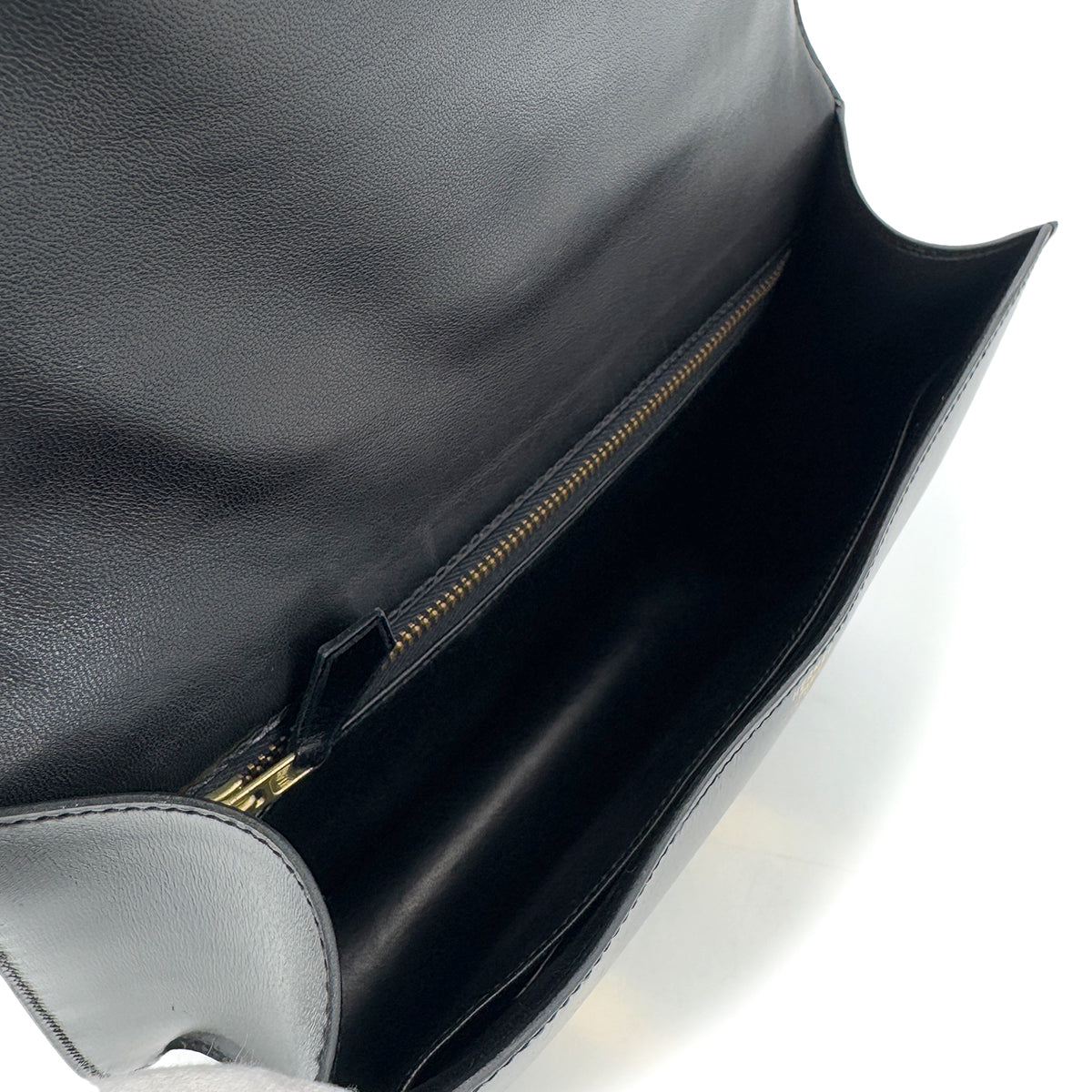 HERMES CONSTANCE 23 BLACK BOXCALF SHOULDER BAG 〇O GHW 90284874