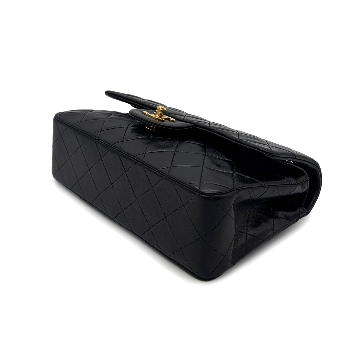 CHANEL VINTAGE CLASSIC FLAP SMALL CHAIN SHOULDER BAG BLACK LAMB SKIN 90284875