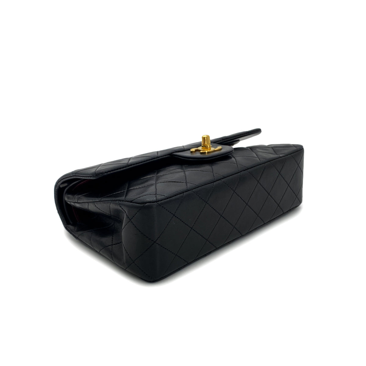 CHANEL VINTAGE CLASSIC FLAP SMALL CHAIN SHOULDER BAG BLACK LAMB SKIN 90284877