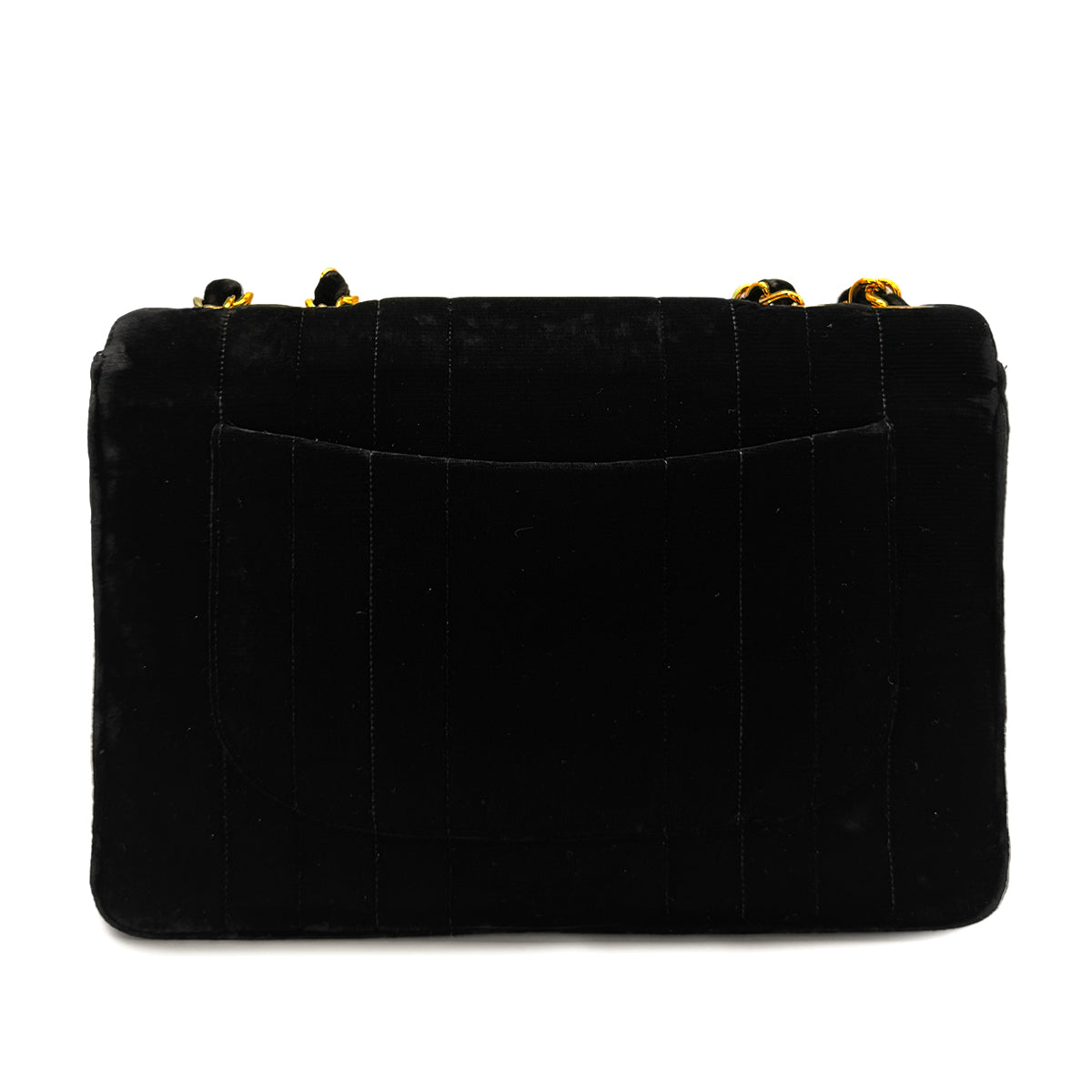 CHANEL VINTAGE MADEMOISELLE CHAIN SHOULDER BAG BLACK VELOR 90284880