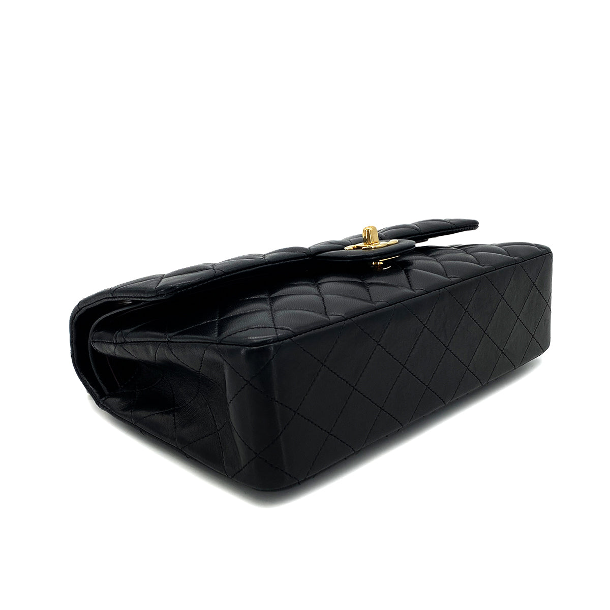 CHANEL VINTAGE CLASSIC FLAP MEDIUM CHAIN SHOULDER BAG BLACK LAMB SKIN 90284882