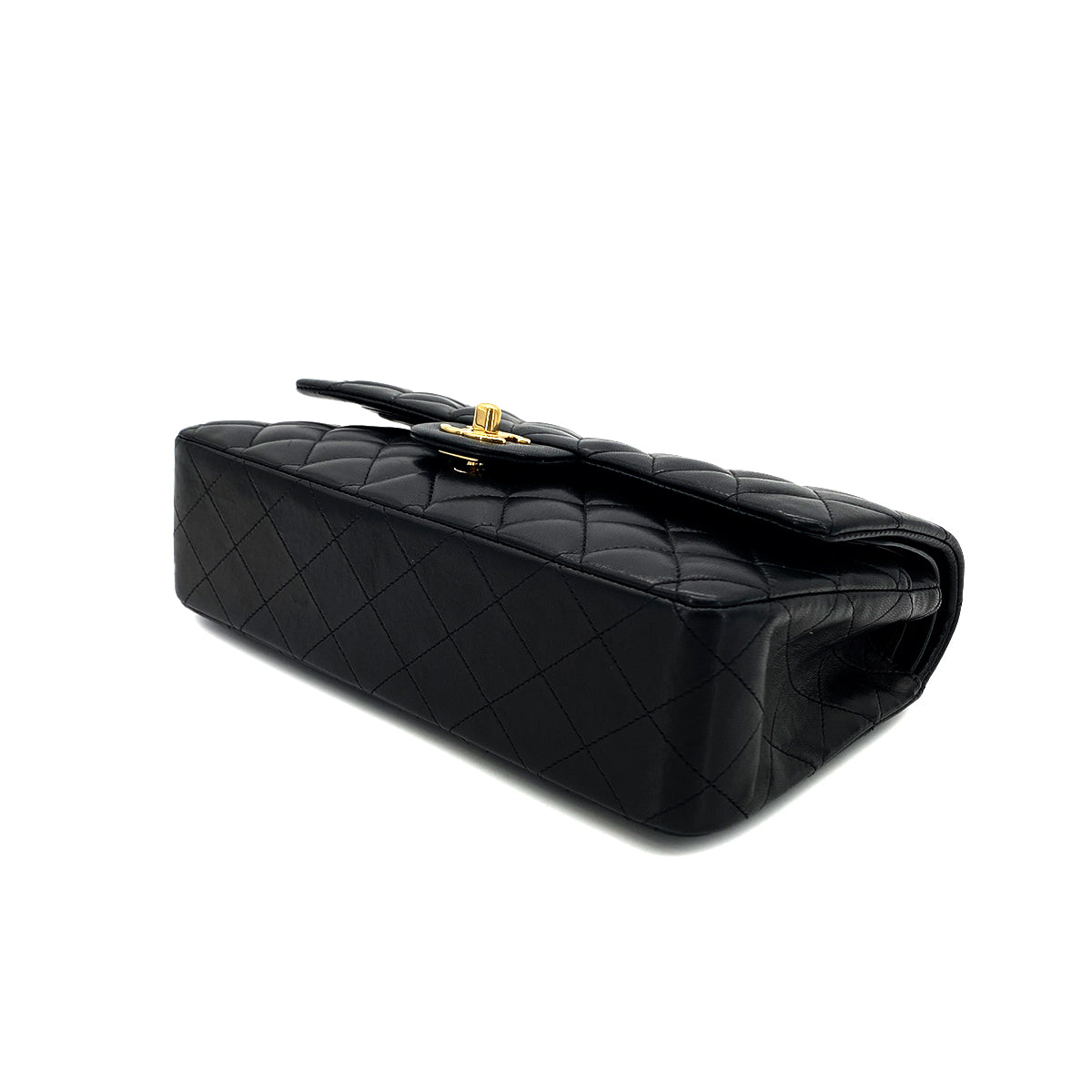 CHANEL VINTAGE CLASSIC FLAP MEDIUM CHAIN SHOULDER BAG BLACK LAMB SKIN 90284882