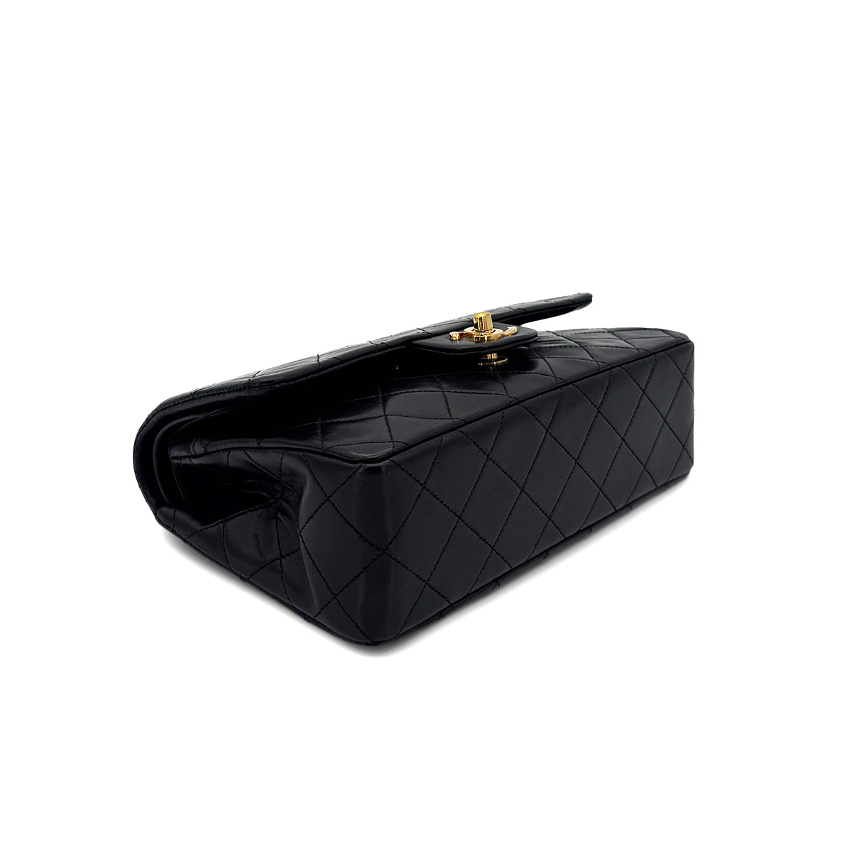 CHANEL VINTAGE CLASSIC FLAP SMALL CHAIN SHOULDER BAG BLACK LAMB SKIN 90284887