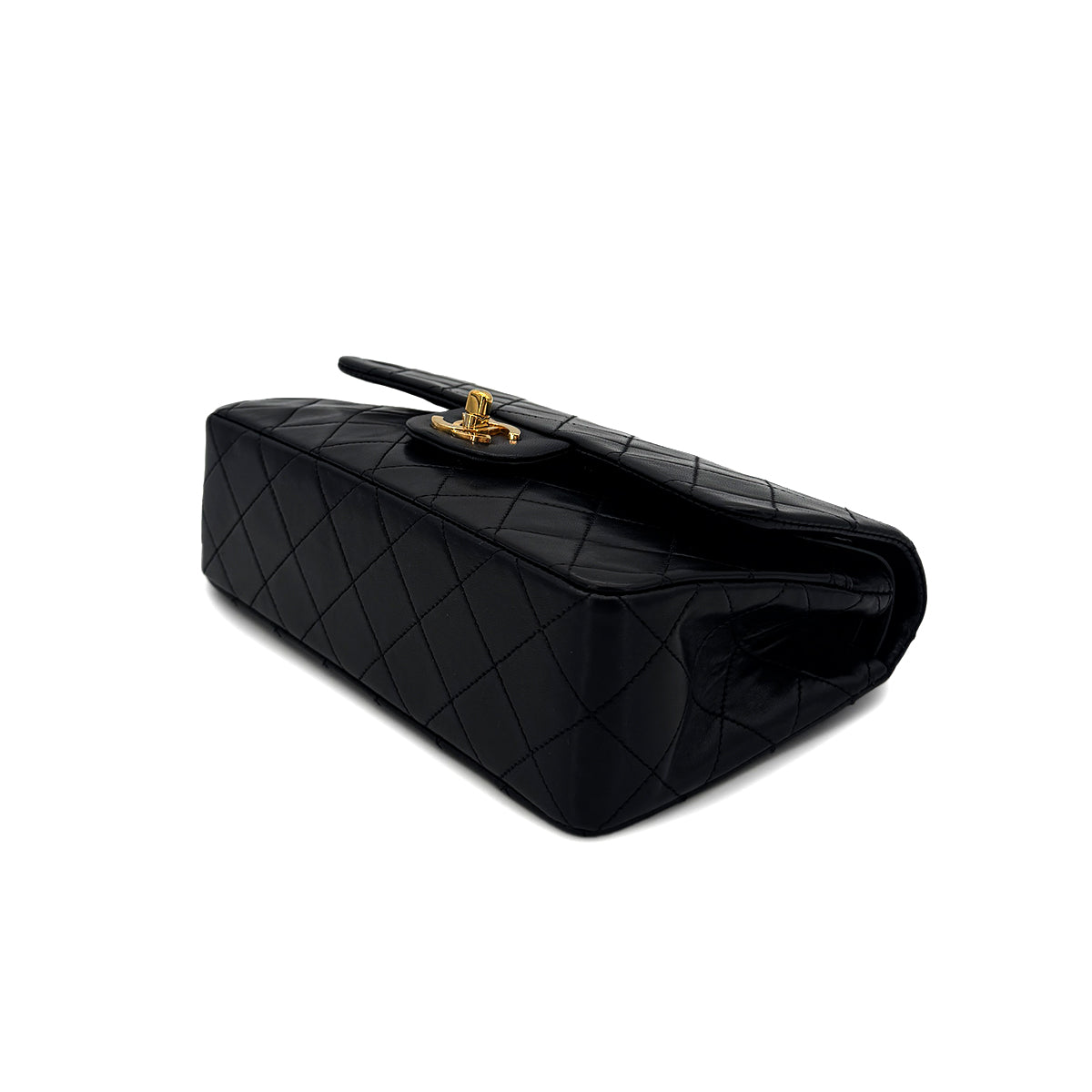 CHANEL VINTAGE CLASSIC FLAP SMALL CHAIN SHOULDER BAG BLACK LAMB SKIN 90284887