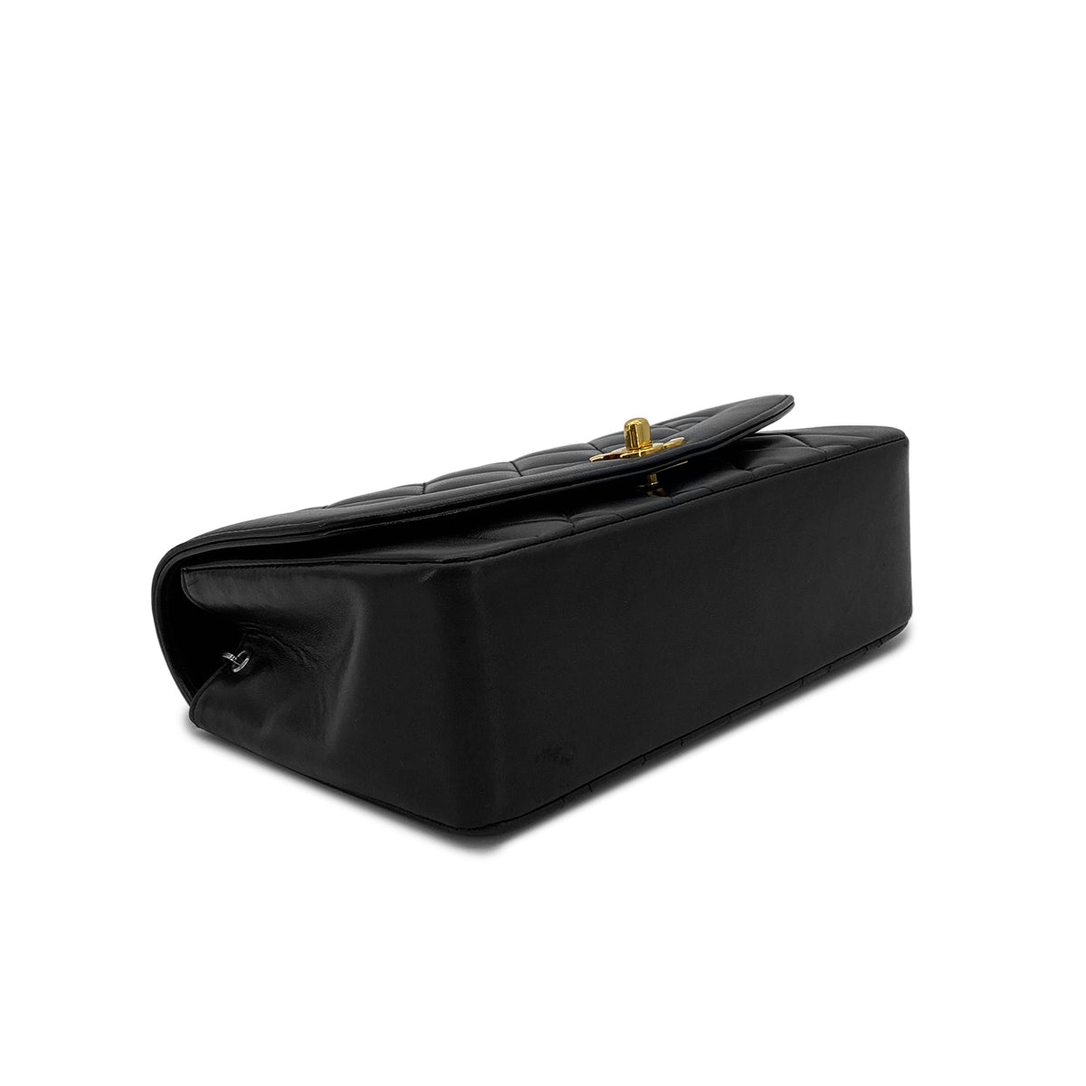 CHANEL VINTAGE DIANA SMALL CHAIN SHOULDER BAG BLACK LAMB SKIN 90284891