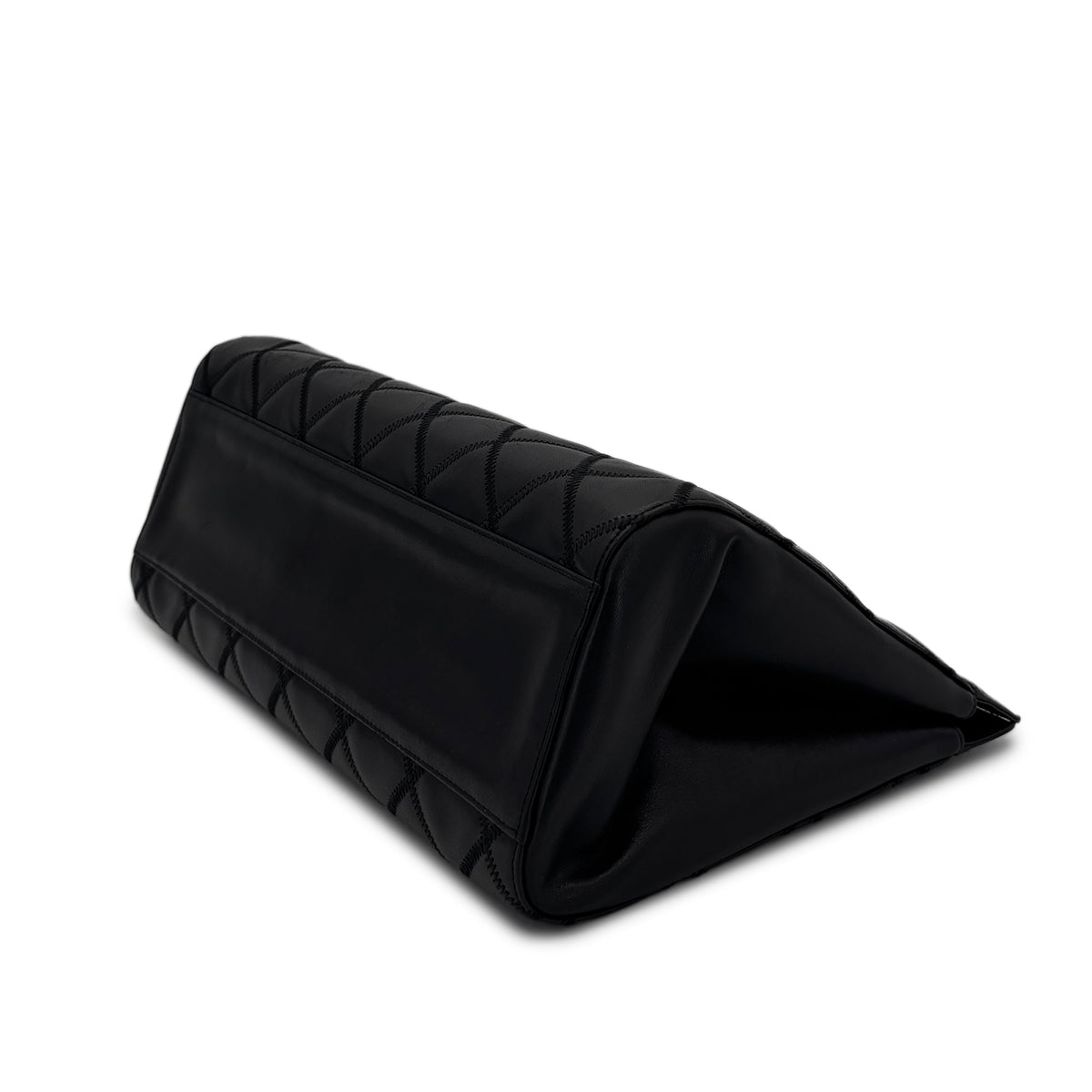 CHANEL VINTAGE MATELASSE COCOMARK CHAIN SHOULDER BAG BLACK LAMB SKIN 90284898