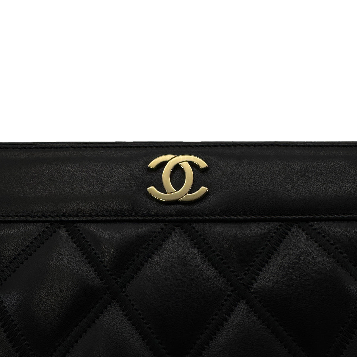 CHANEL VINTAGE MATELASSE COCOMARK CHAIN SHOULDER BAG BLACK LAMB SKIN 90284898