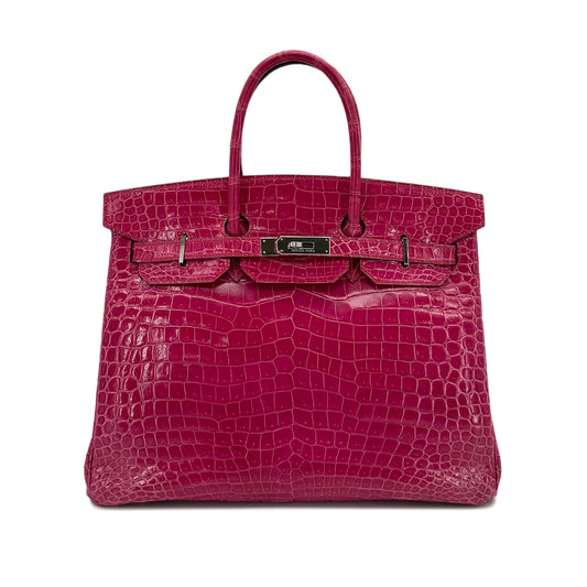HERMES BIRKIN 35 ROSE SHEHERAZADE POROSUS HAND BAG □H SHW 90285102