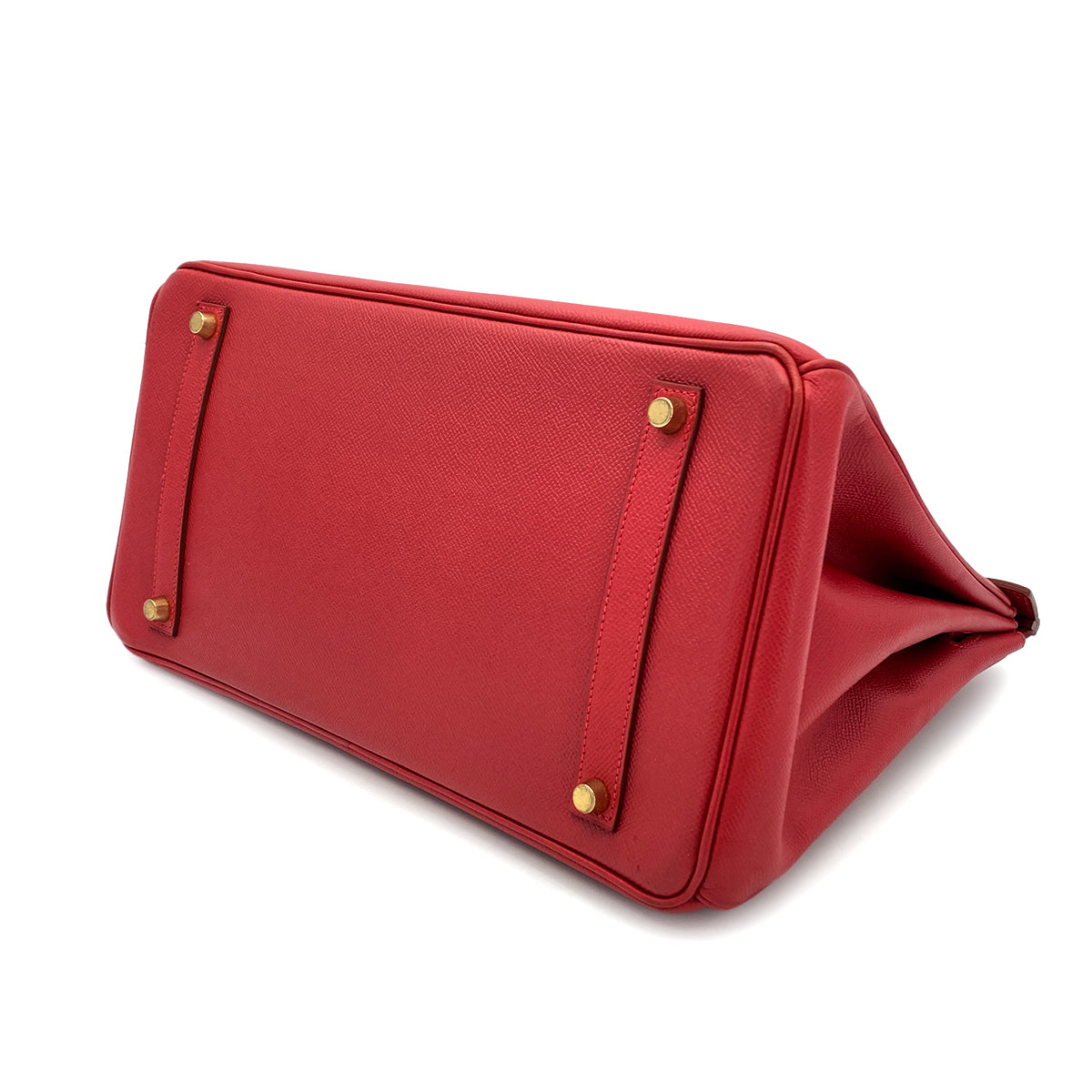 HERMES BIRKIN 35 ROUGE VIF COUCHEVEL HAND BAG □C GHW 90285118