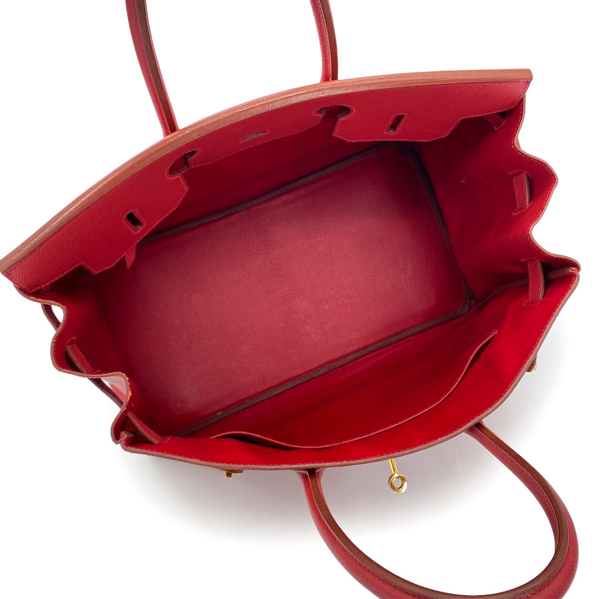 HERMES BIRKIN 35 ROUGE VIF COUCHEVEL HAND BAG □C GHW 90285118