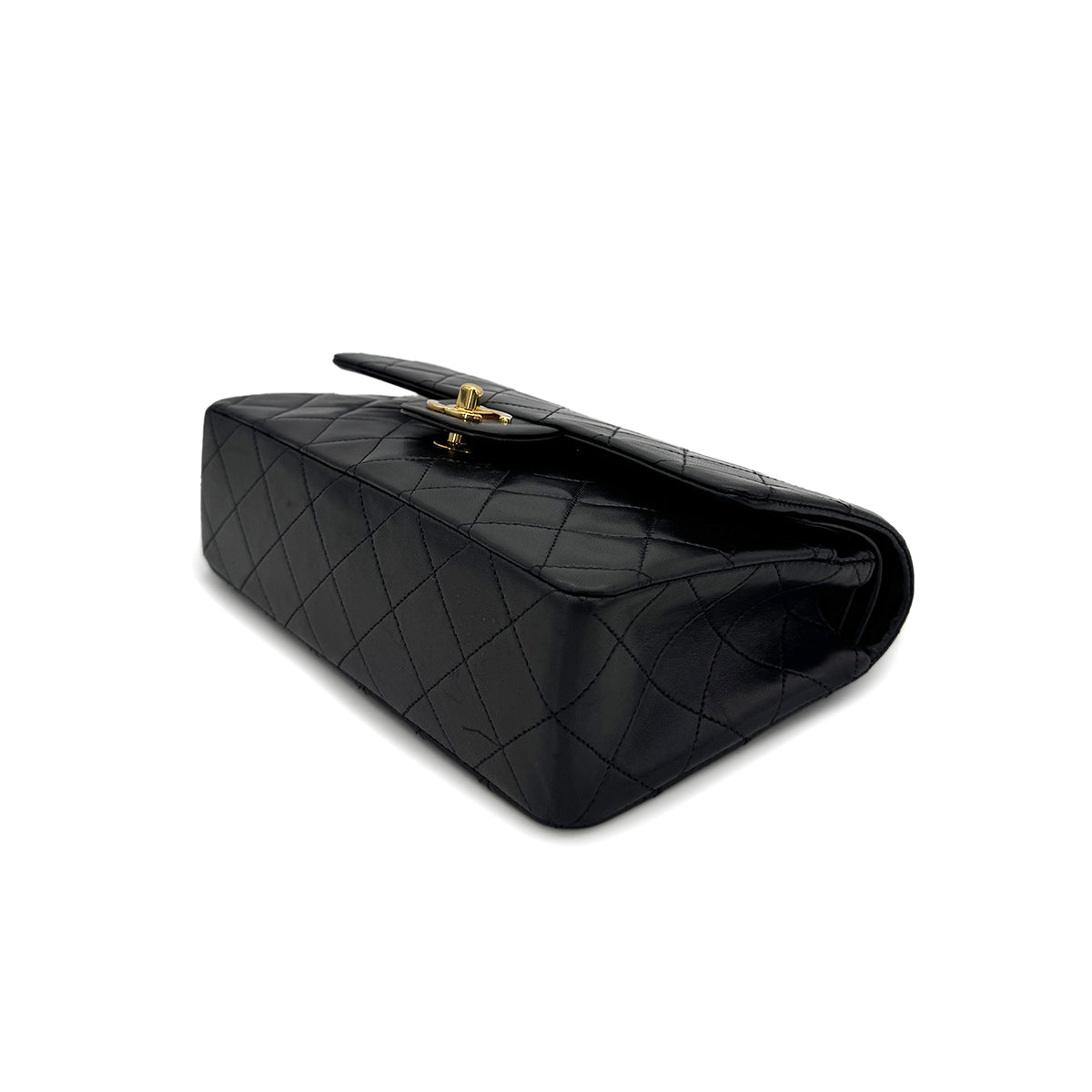 CHANEL VINTAGE CLASSIC FLAP SMALL CHAIN SHOULDER BAG BLACK LAMB SKIN 90285136