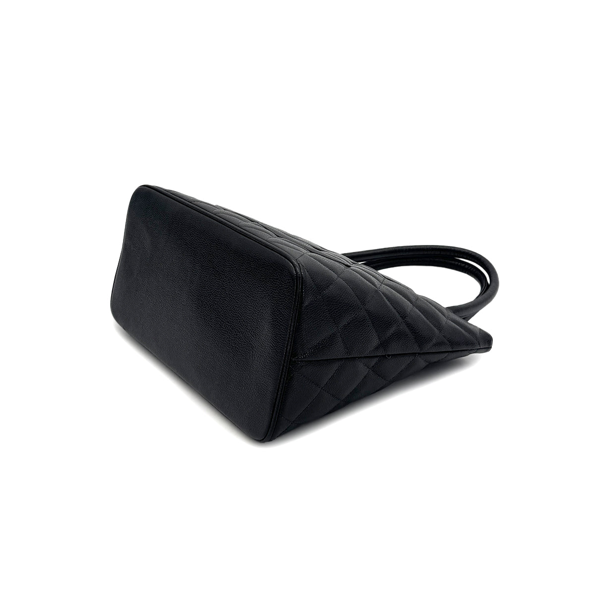 CHANEL VINTAGE MEDALLION TOTE BAG BLACK CAVIAR SKIN 90285148