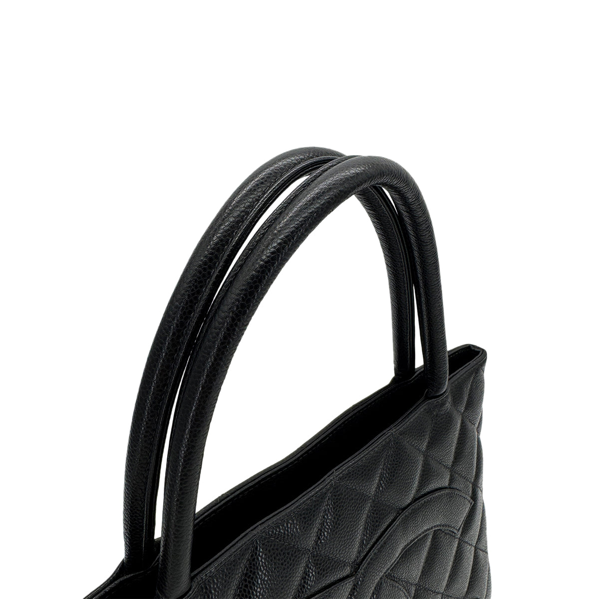 CHANEL VINTAGE MEDALLION TOTE BAG BLACK CAVIAR SKIN 90285148