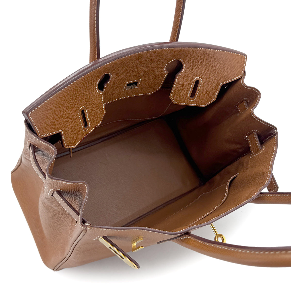 HERMES BIRKIN 30 GOLD COUCHVEL HAND BAG □G GHW 90285245